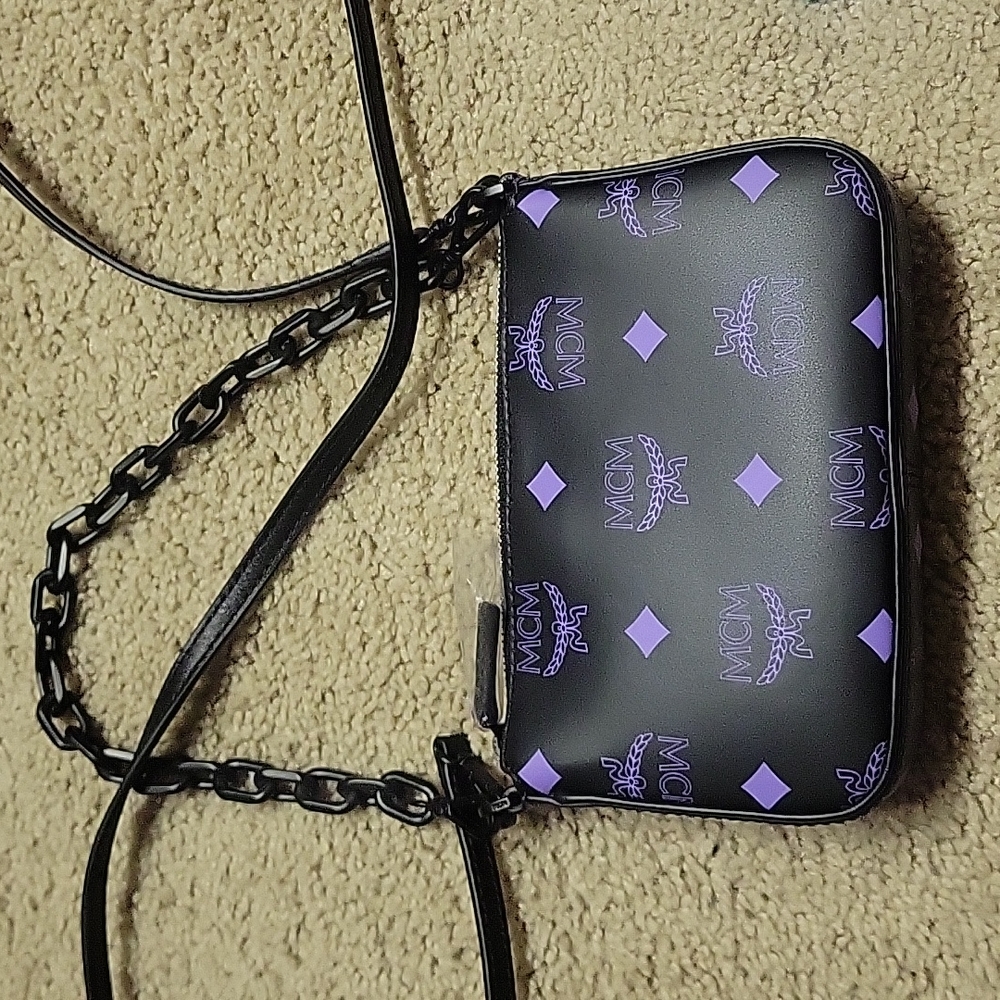 Mcm small bag black & purple